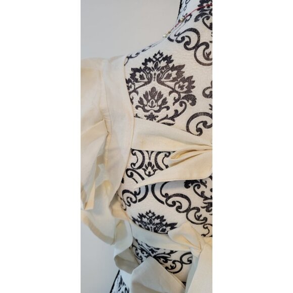 Embroidered Traditional Mexican Flutter Sleeve Lightweight Blouse Women's XS - Picture 10 of 10